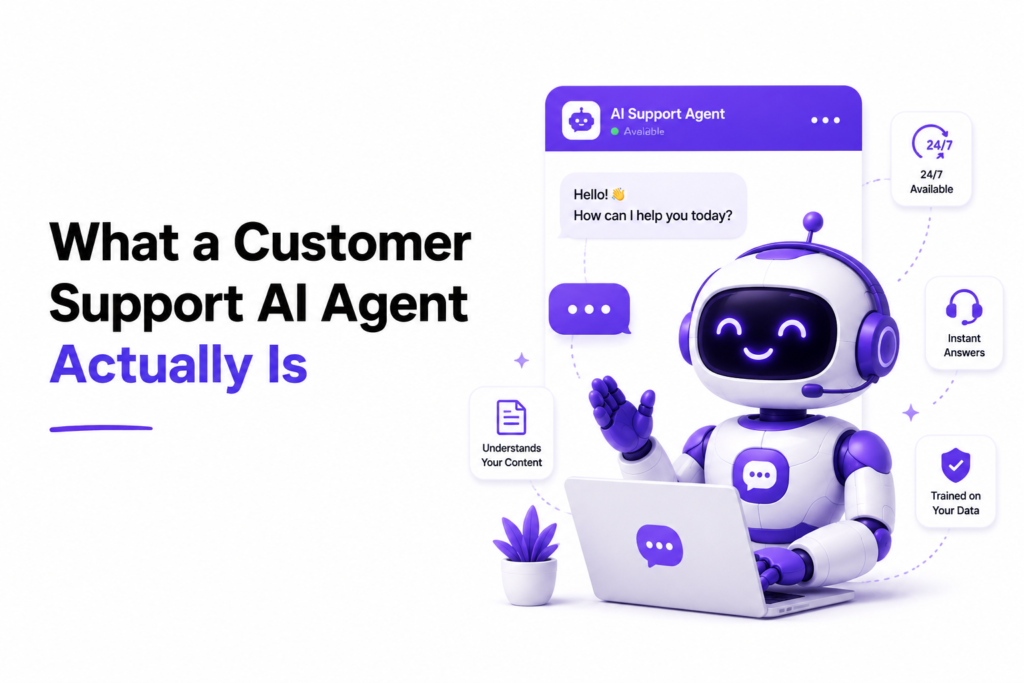 AI customer support agent provides instant answers and helps customers using business data
